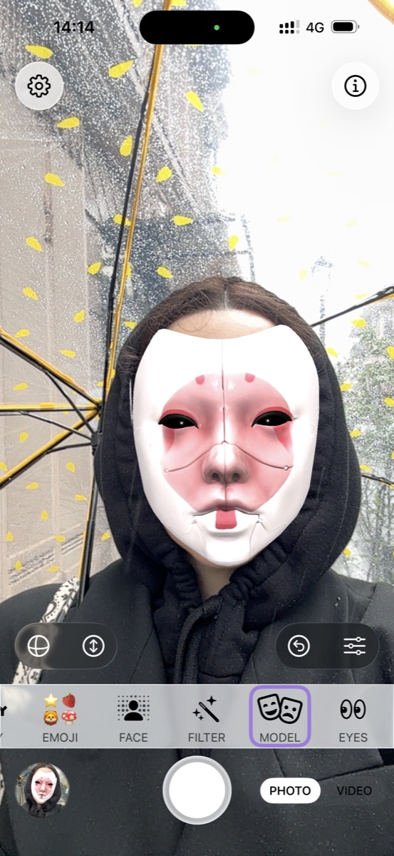 Mask Studio with a painted white face mask